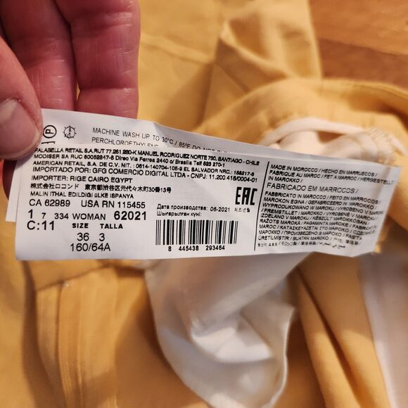 Mango MNG Butter Yellow 6" Cotton-Linen Blend Tailored Shorts, Sz 4 - Picture 7 of 9